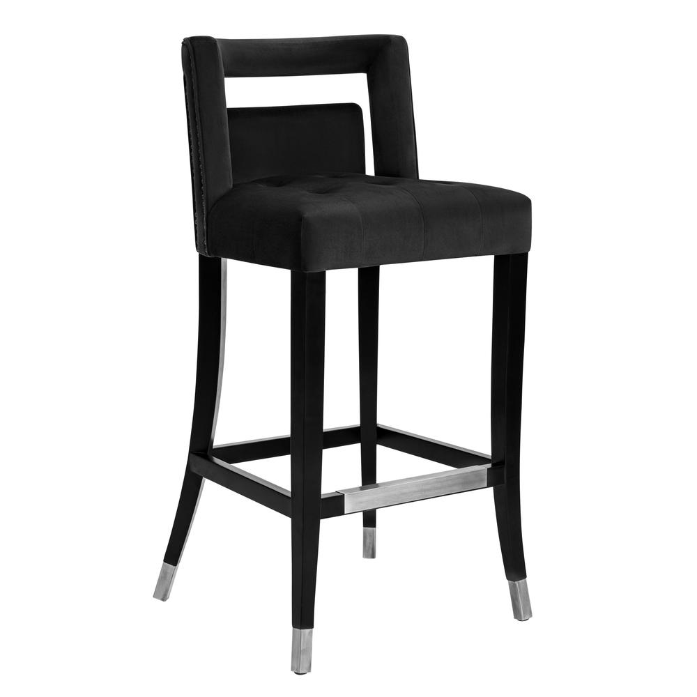 Hart Black Velvet Counter Stool. Picture 1