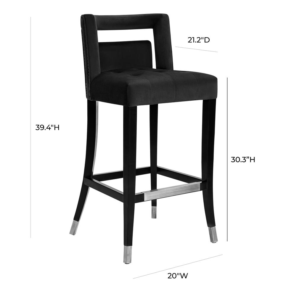Hart Black Velvet Counter Stool. Picture 12