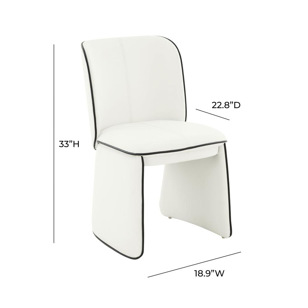 Kinsley Cream Vegan Leather Dining Chair. Picture 12