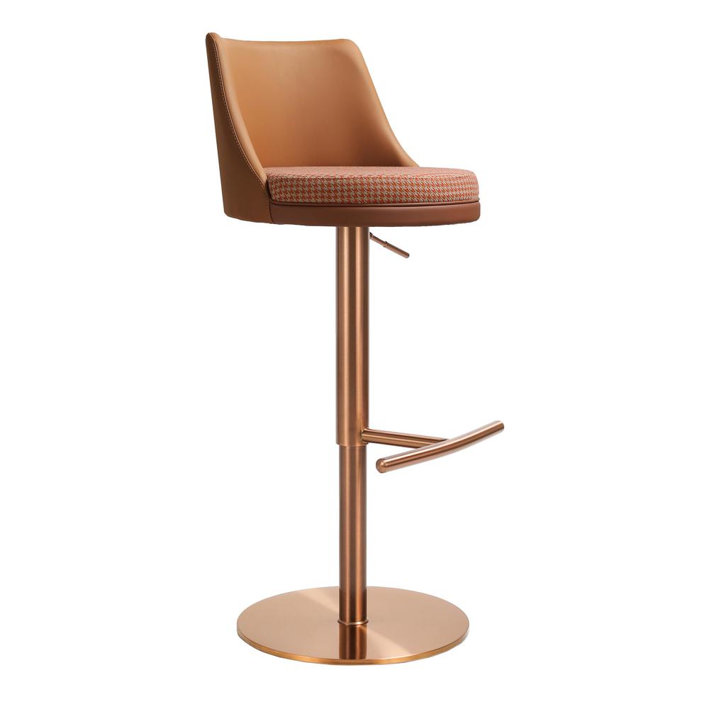 Reagan Cafe Au Lait Houndstooth Adjustable Swivel Stool. Picture 6