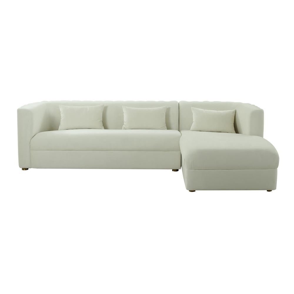 Callie Cream Velvet Sectional - RAF. Picture 7