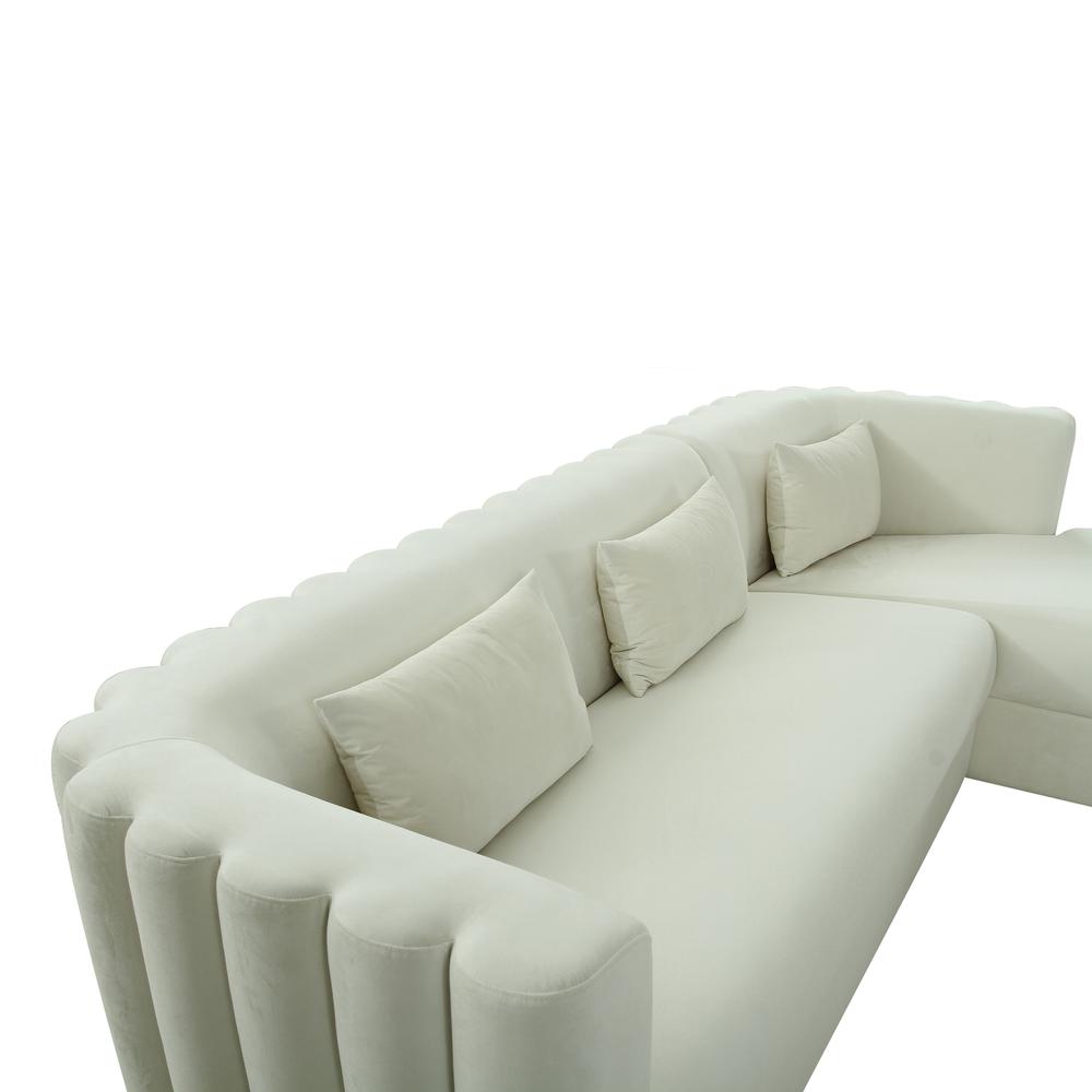 Callie Cream Velvet Sectional - RAF. Picture 9