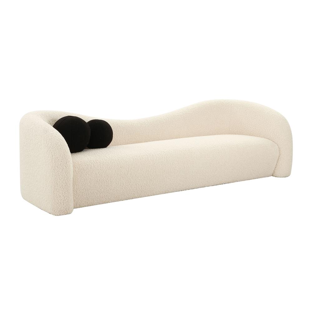 Leonie Beige Faux Shearling Sofa. Picture 1