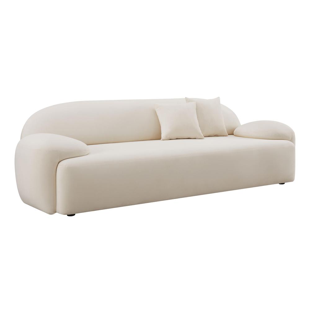 Allegra Cream Velvet Sofa. Picture 6