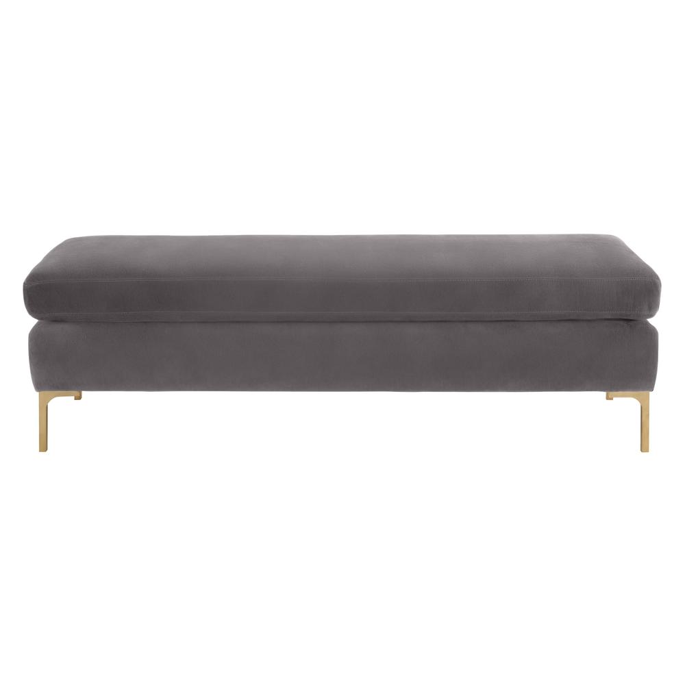 Delilah Grey Velvet Bench. Picture 13