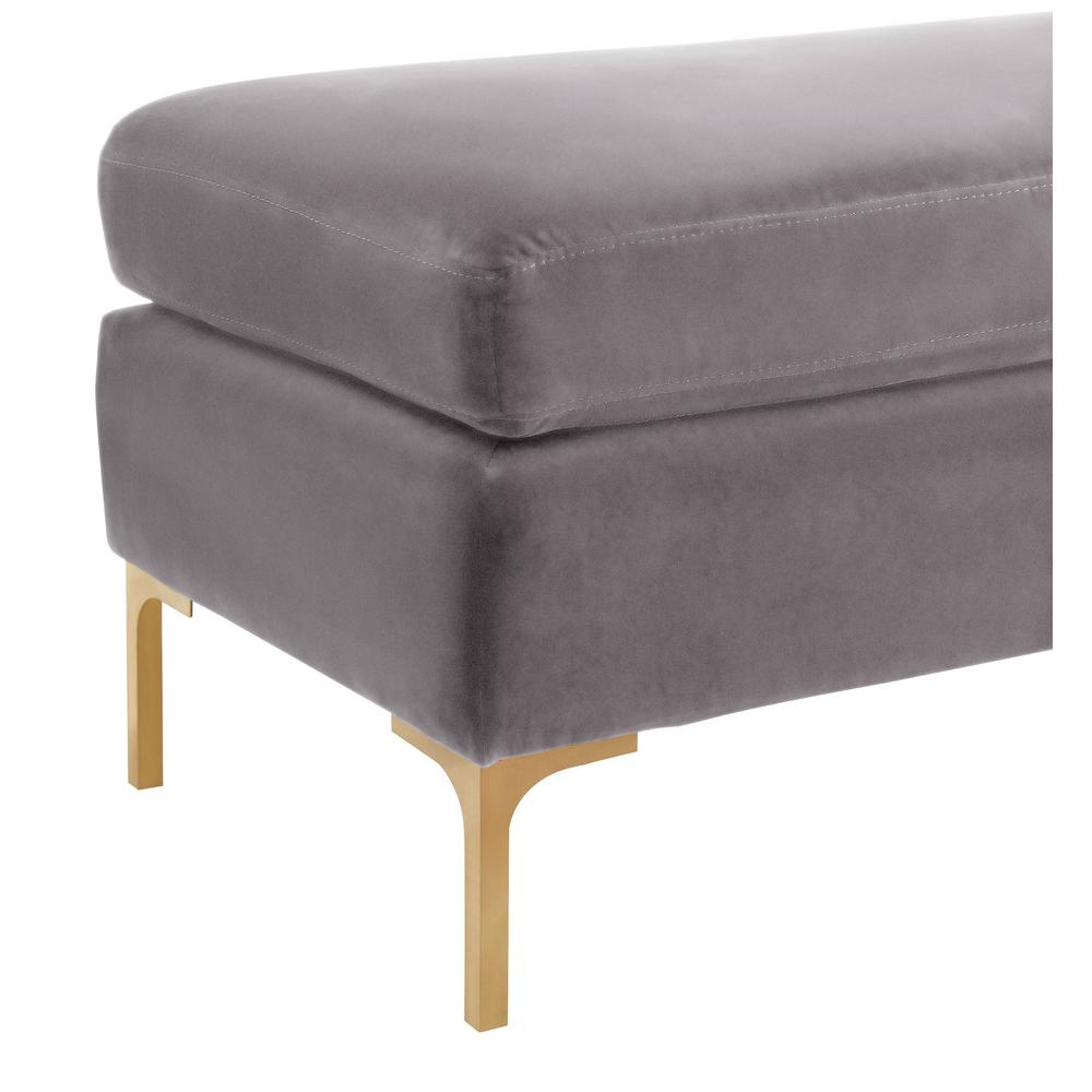 Delilah Grey Velvet Bench. Picture 14