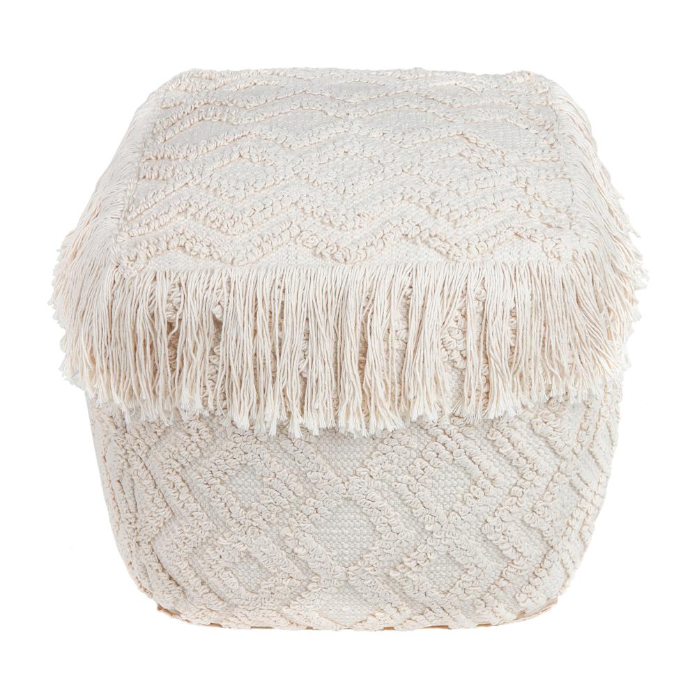 Inca Pouf Tassled Edges With Geometric Patterns. Picture 9