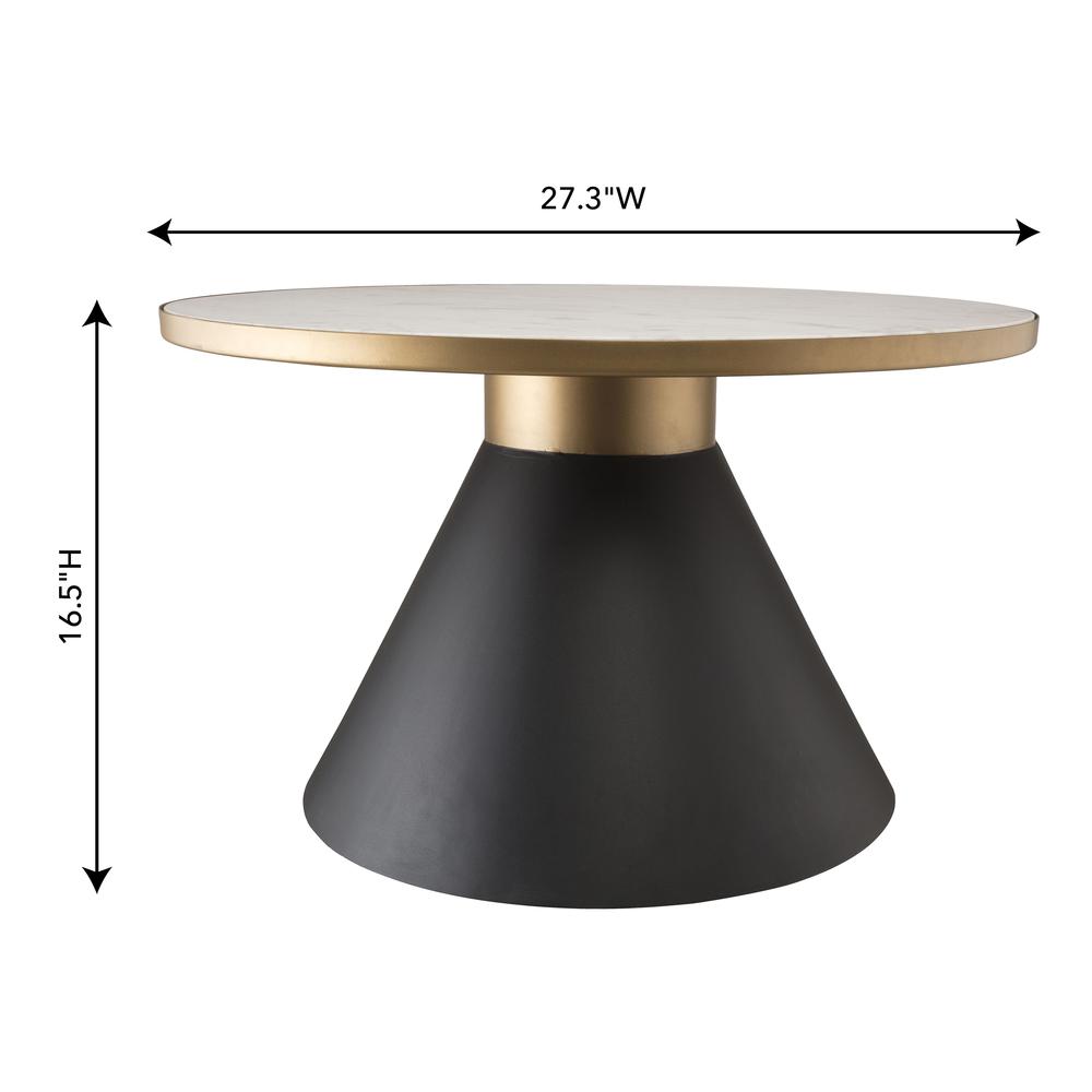 Richard Marble Coffee Table, Black, White and Gold. Picture 4
