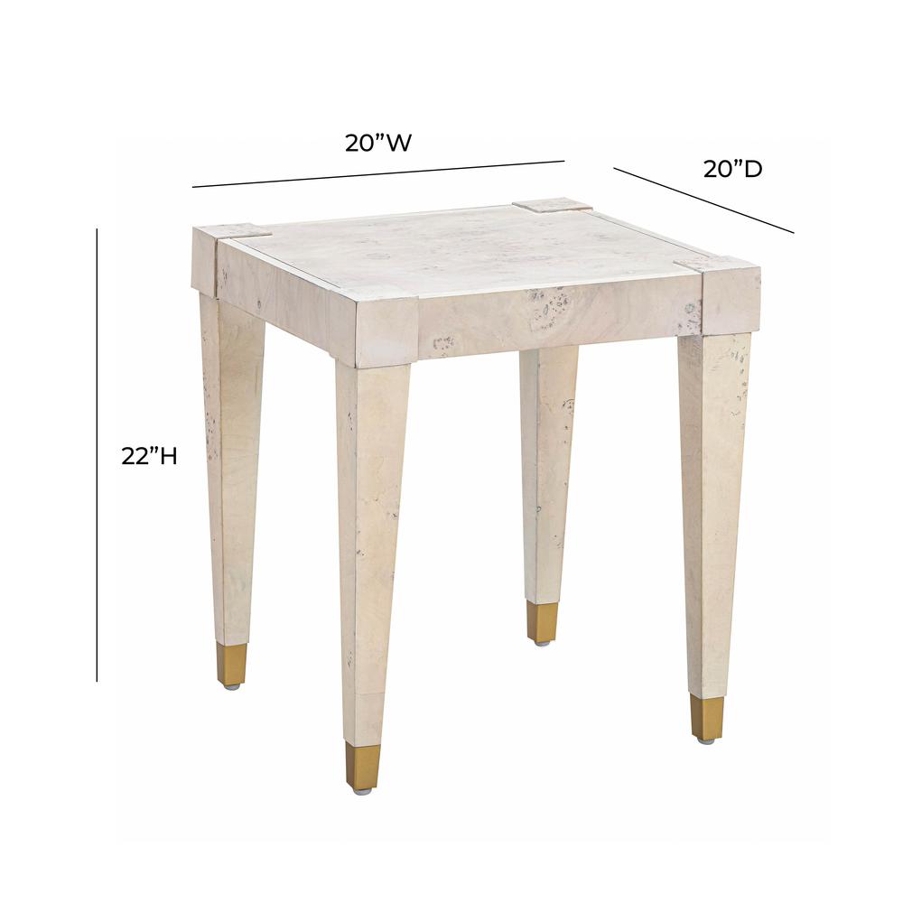 Brandyss White Burl End Table. Picture 10