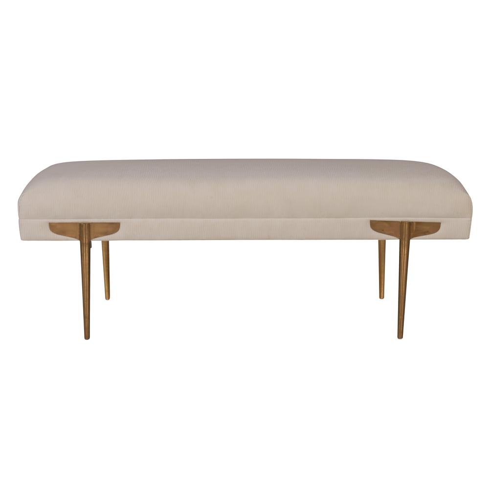 Brno White Waived Velvet Bench. Picture 6