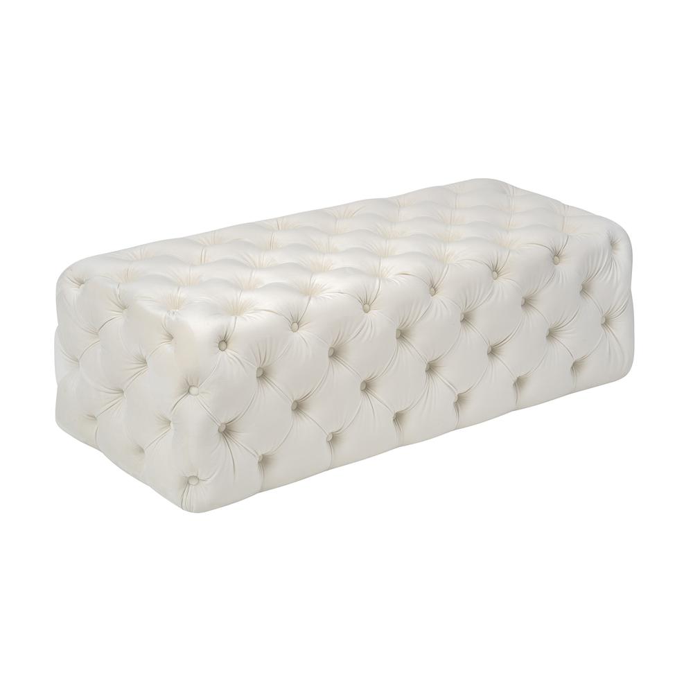 Kaylee Cream Velvet Ottoman. Picture 11