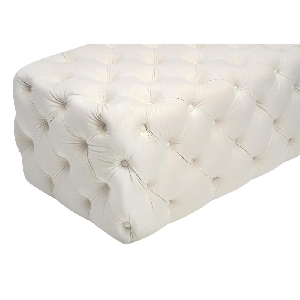 Kaylee Cream Velvet Ottoman. Picture 12
