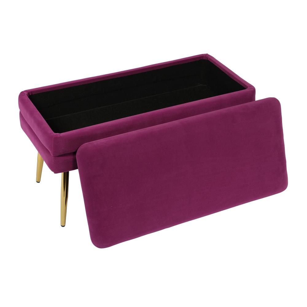 Ziva Plum Velvet Storage Bench. Picture 3
