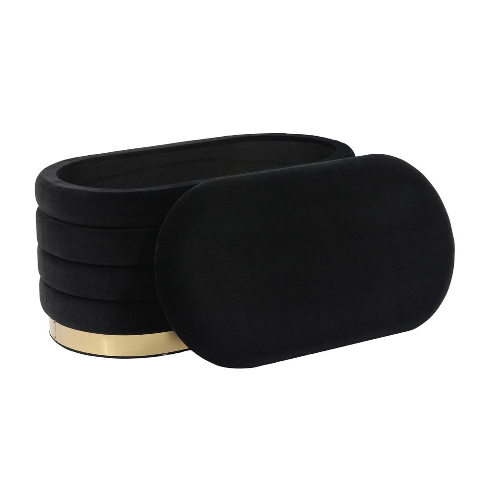 Lillian Black Velvet Storage Bench. Picture 13