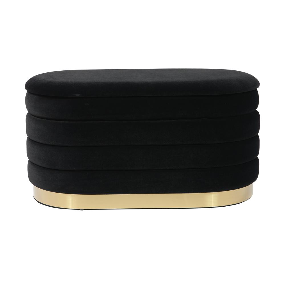Lillian Black Velvet Storage Bench. Picture 14