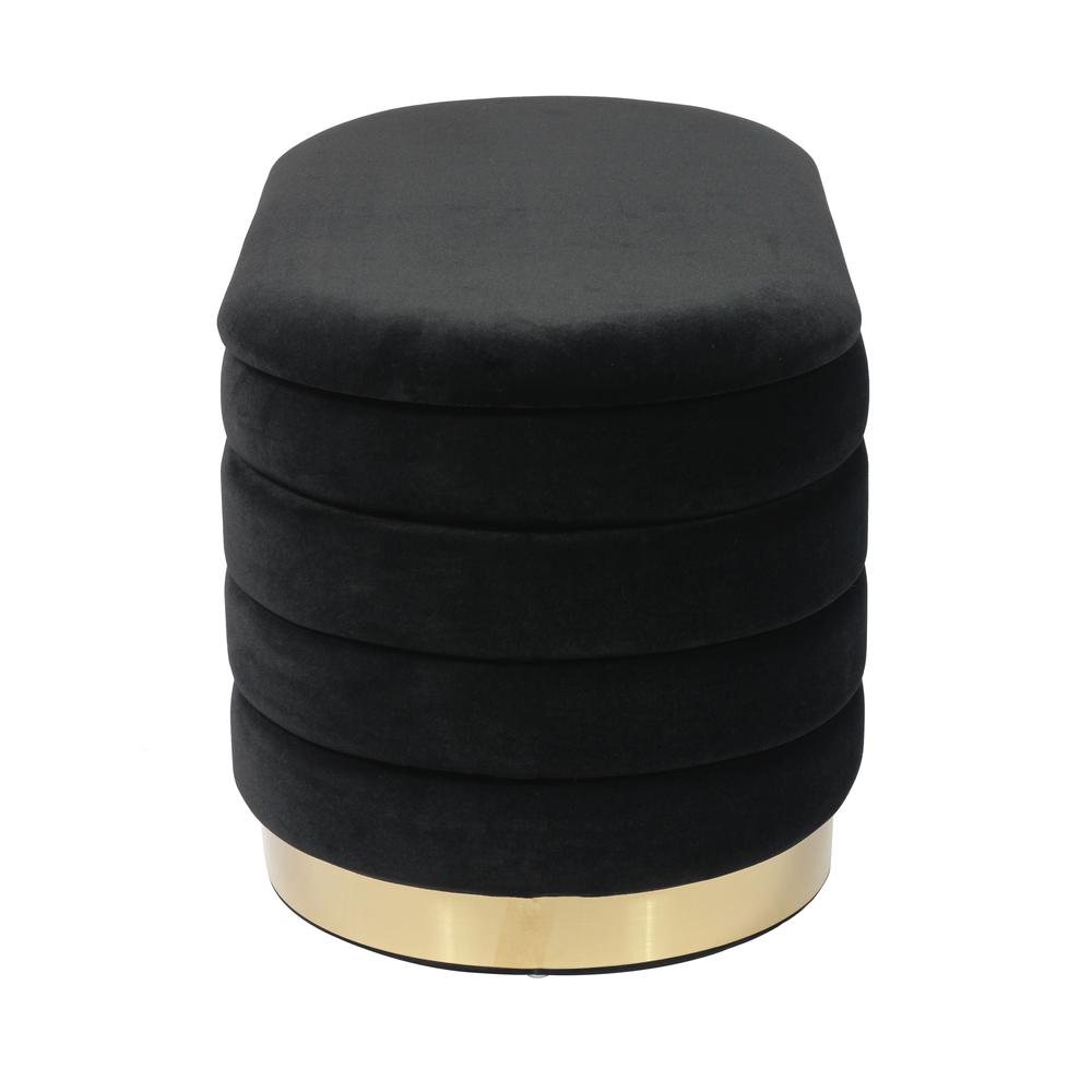 Lillian Black Velvet Storage Bench. Picture 15