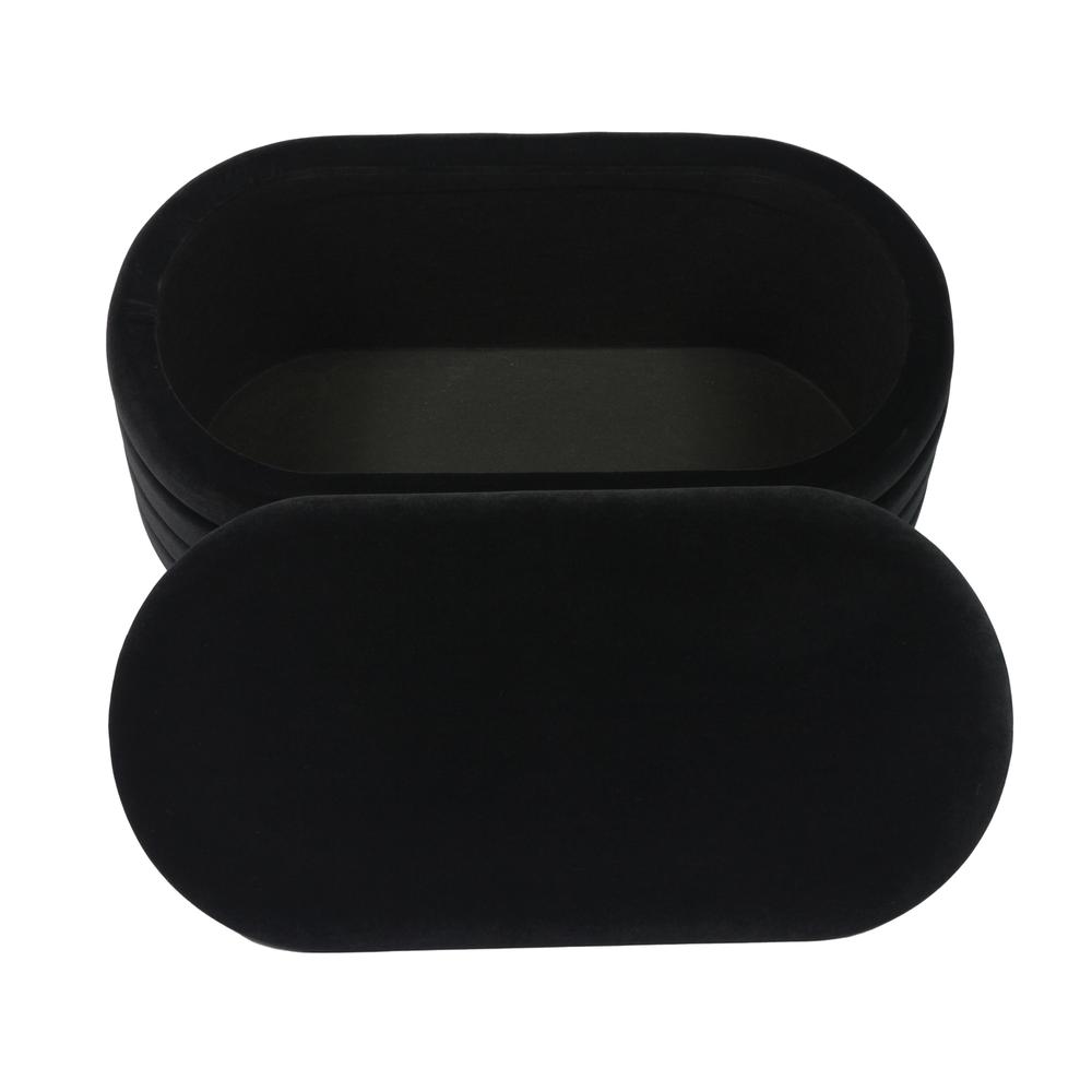 Lillian Black Velvet Storage Bench. Picture 16