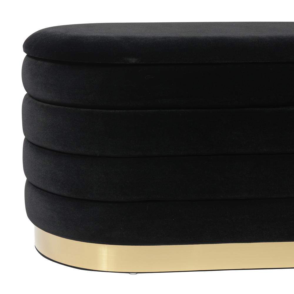 Lillian Black Velvet Storage Bench. Picture 17