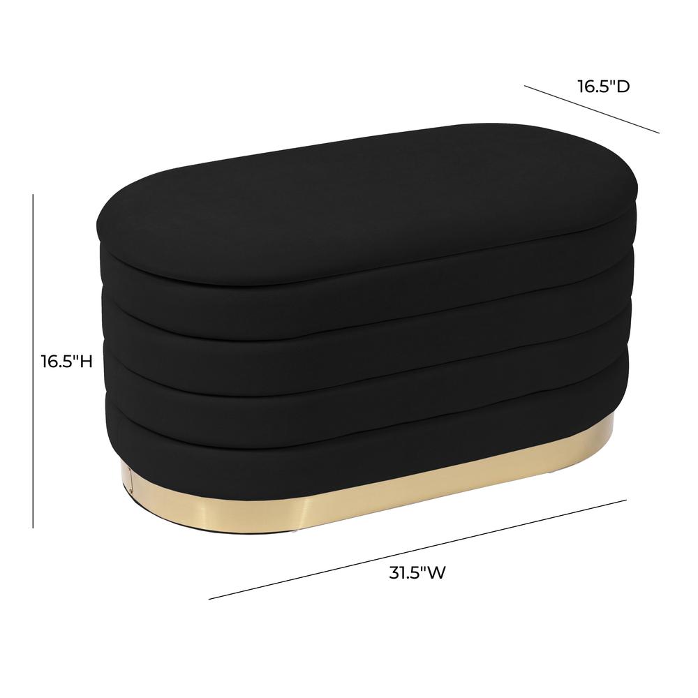 Lillian Black Velvet Storage Bench. Picture 19
