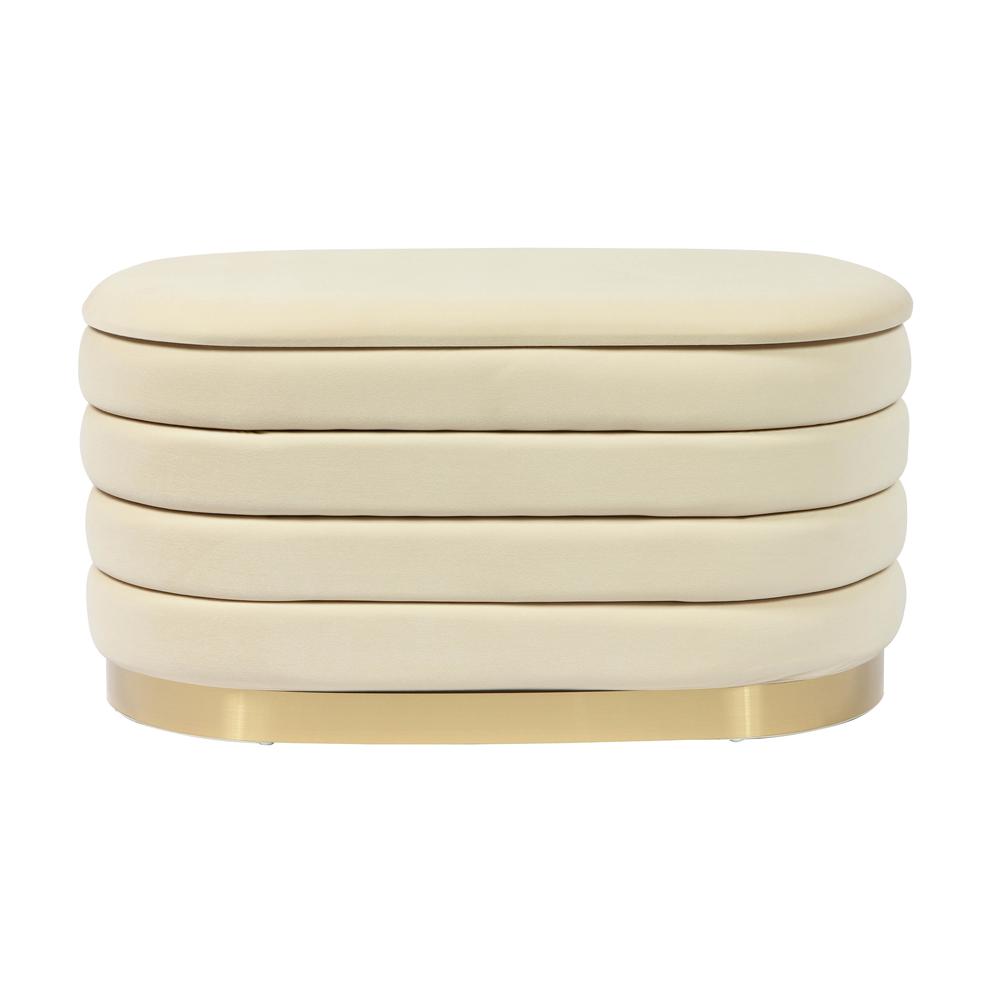 Lillian Cream Velvet Storage Bench. Picture 17
