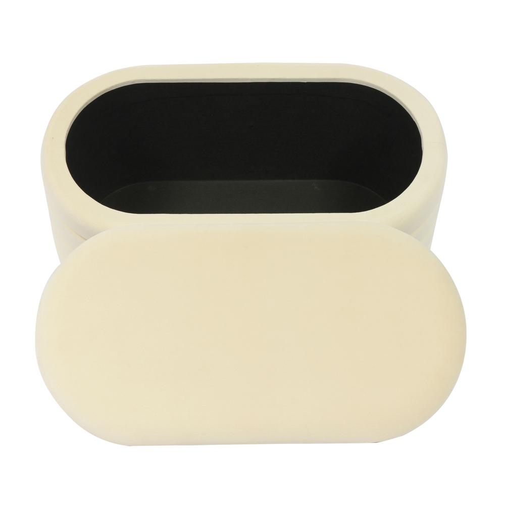 Lillian Cream Velvet Storage Bench. Picture 19