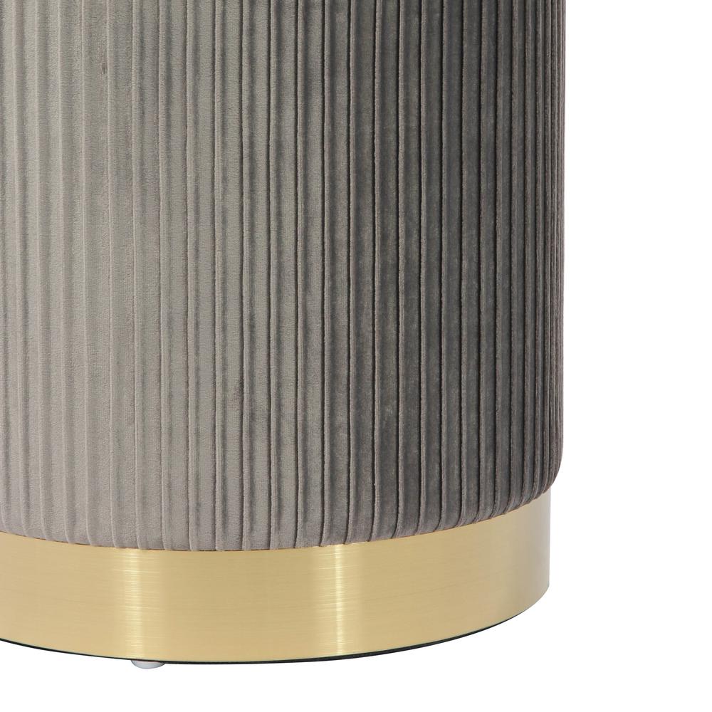 Zoe Grey Velvet Storage Ottoman. Picture 5