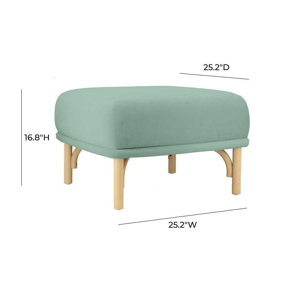 Desiree Ocean Blue Velvet Ottoman. Picture 8