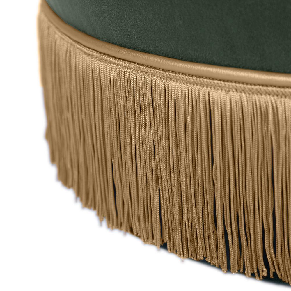 Lakka Green Velvet Ottoman. Picture 16