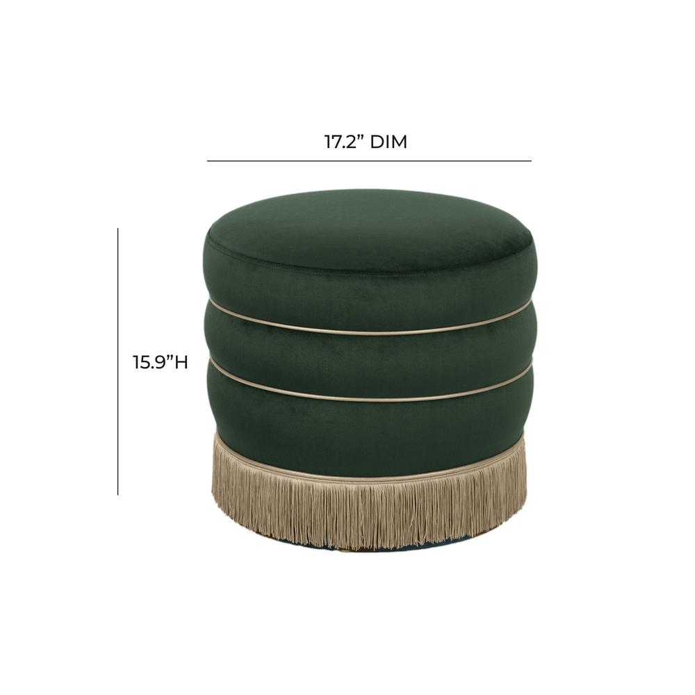 Lakka Green Velvet Ottoman. Picture 17