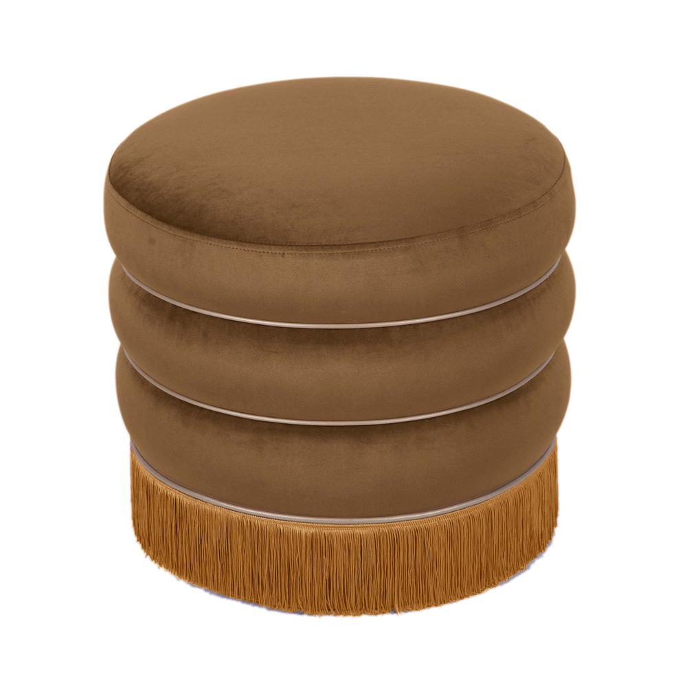 Lakka Chocolate Velvet Ottoman. Picture 12