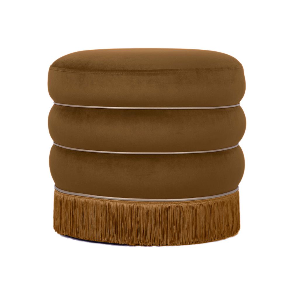Lakka Chocolate Velvet Ottoman. Picture 13