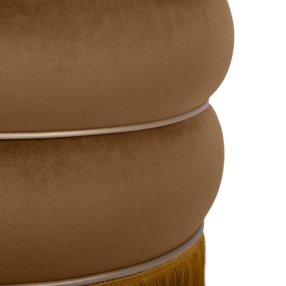 Lakka Chocolate Velvet Ottoman. Picture 15