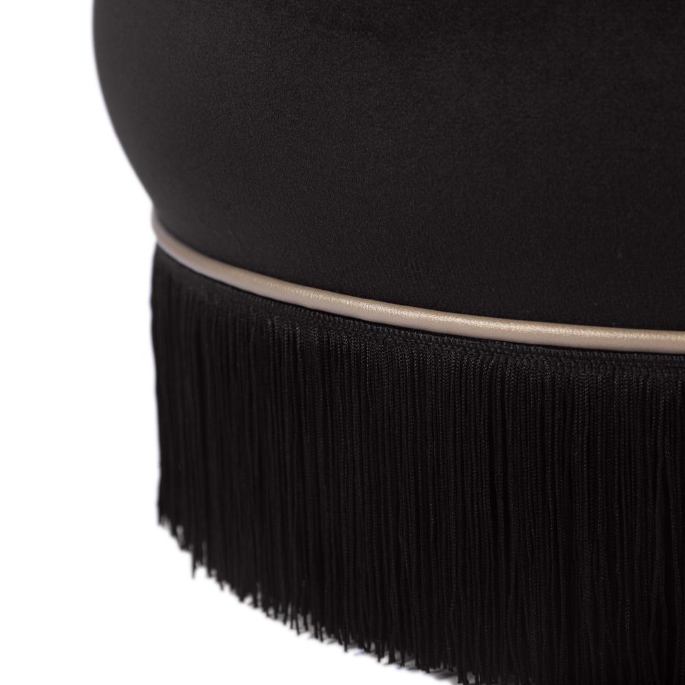 Lakka Black Velvet Ottoman. Picture 15