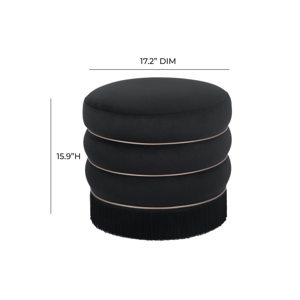 Lakka Black Velvet Ottoman. Picture 16