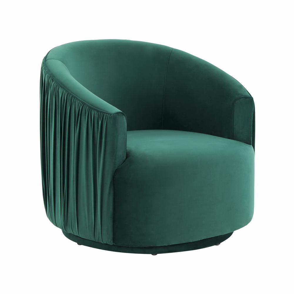 London Forest Green Pleated Swivel Chair. Picture 1