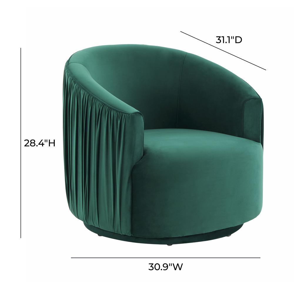 London Forest Green Pleated Swivel Chair. Picture 15