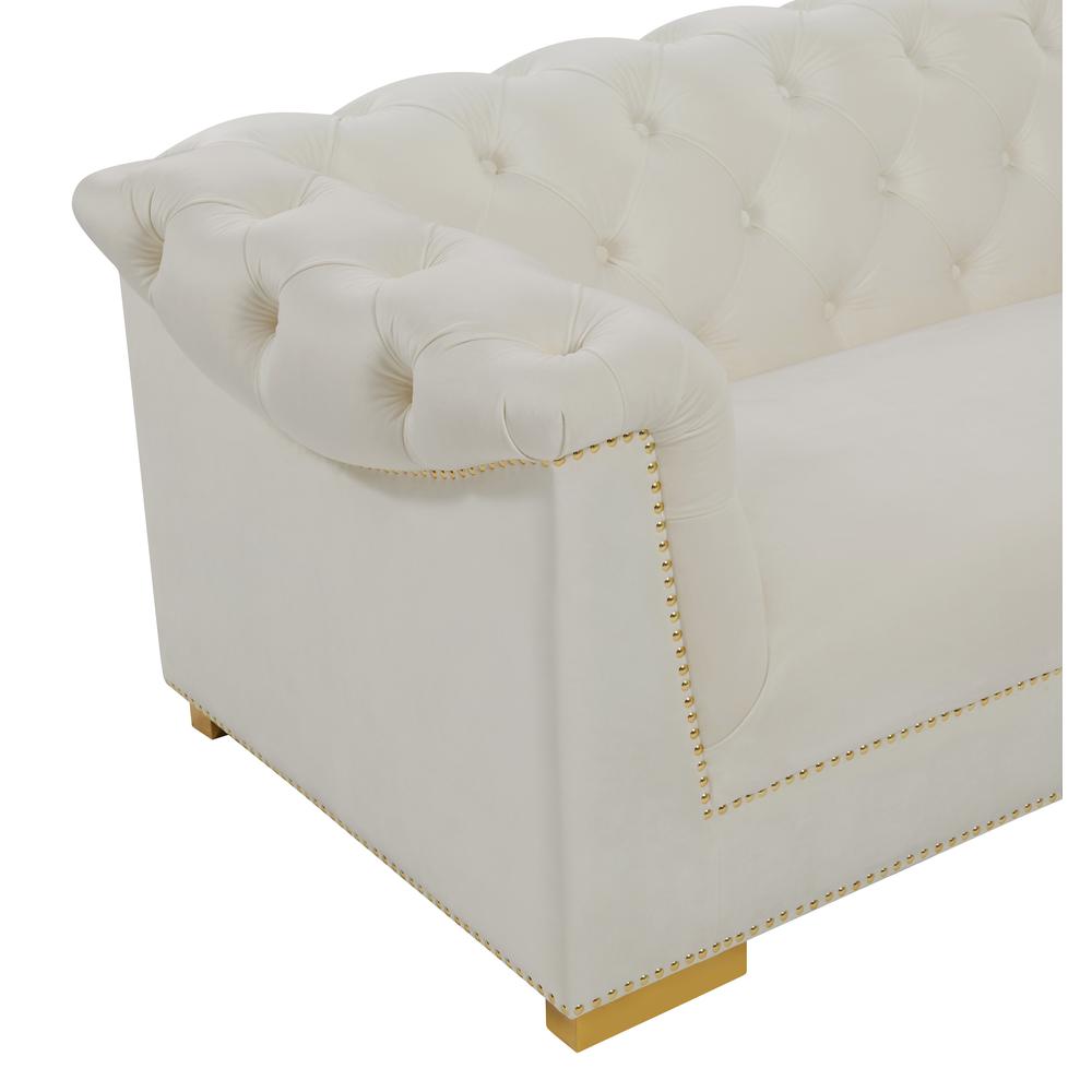Farah Cream Velvet Sofa. Picture 17