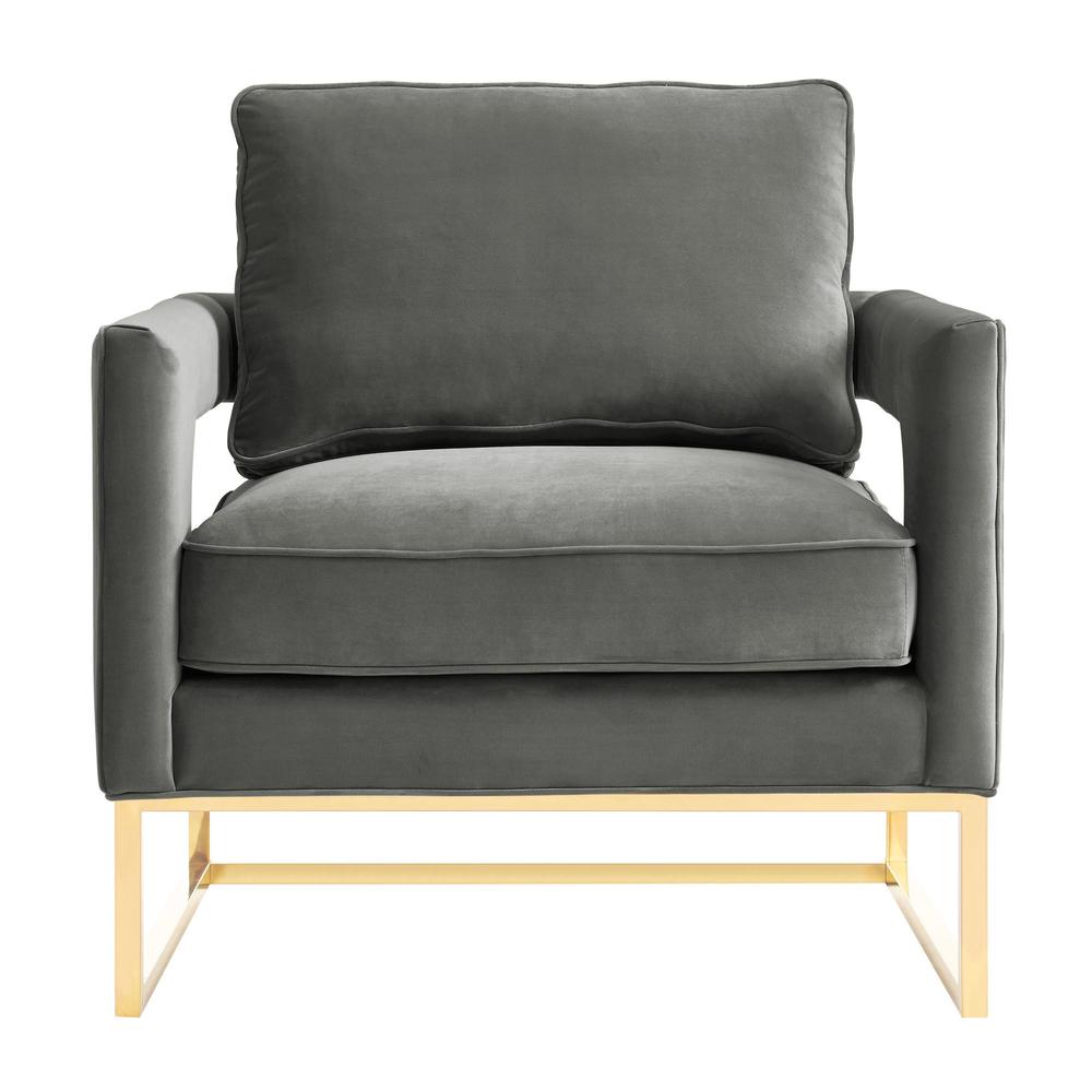 Avery Grey Velvet Chair - Silver Frame. Picture 7