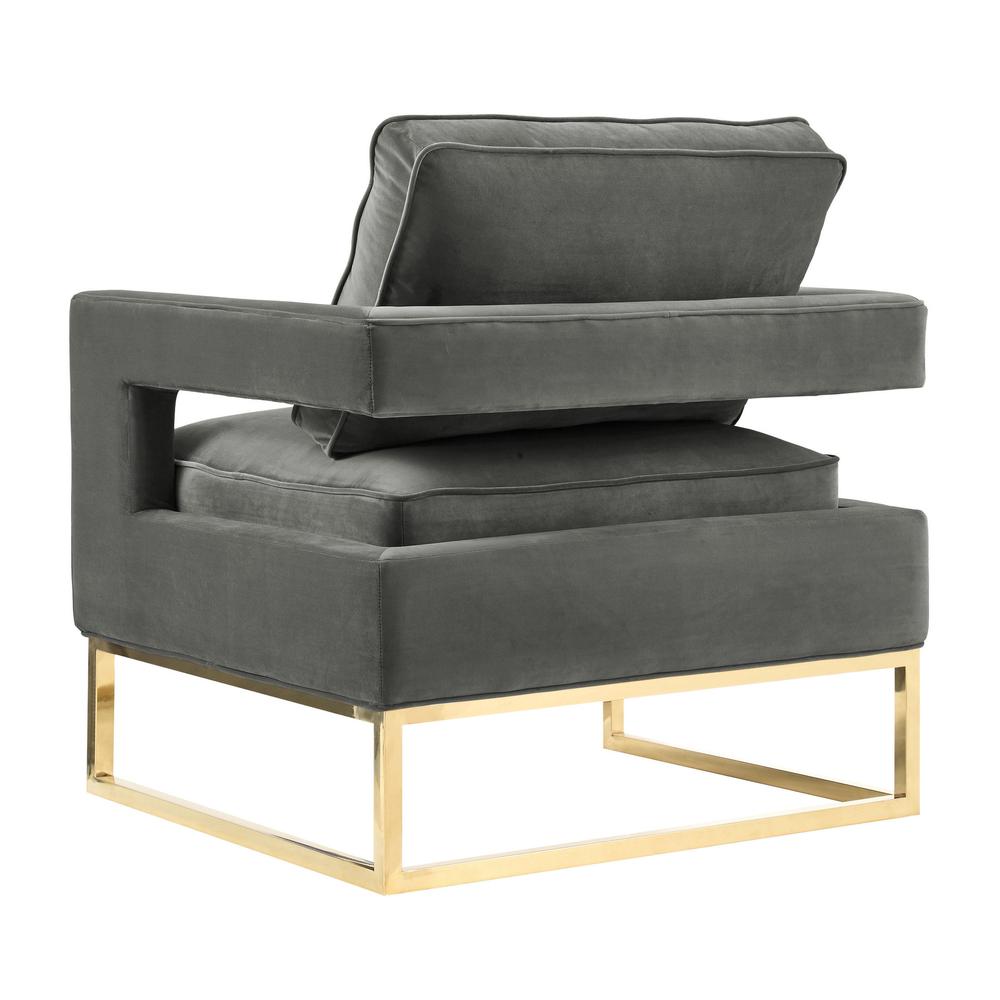 Avery Grey Velvet Chair - Silver Frame. Picture 8