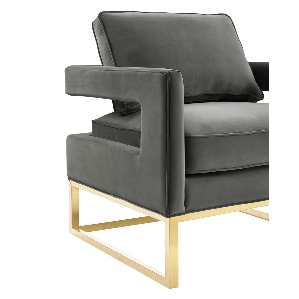 Avery Grey Velvet Chair - Silver Frame. Picture 9