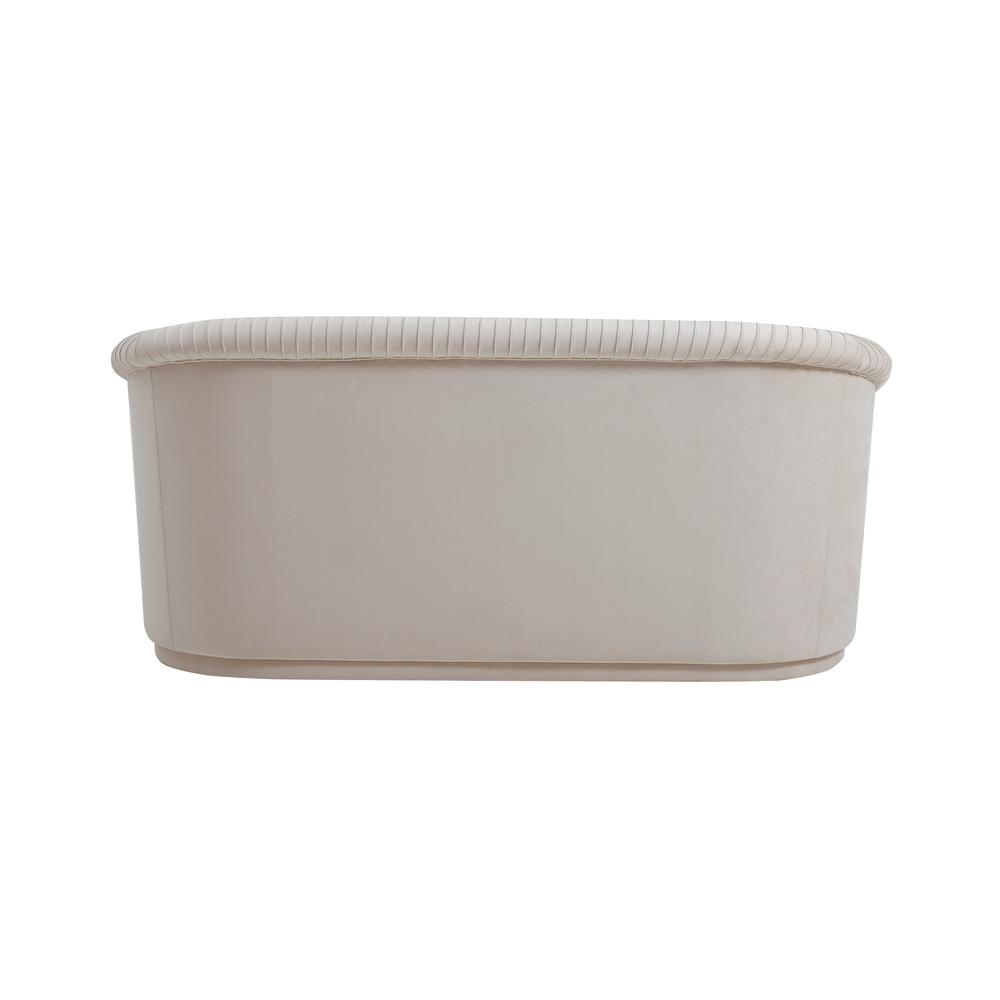 Yara Pleated Beige Velvet Loveseat. Picture 11