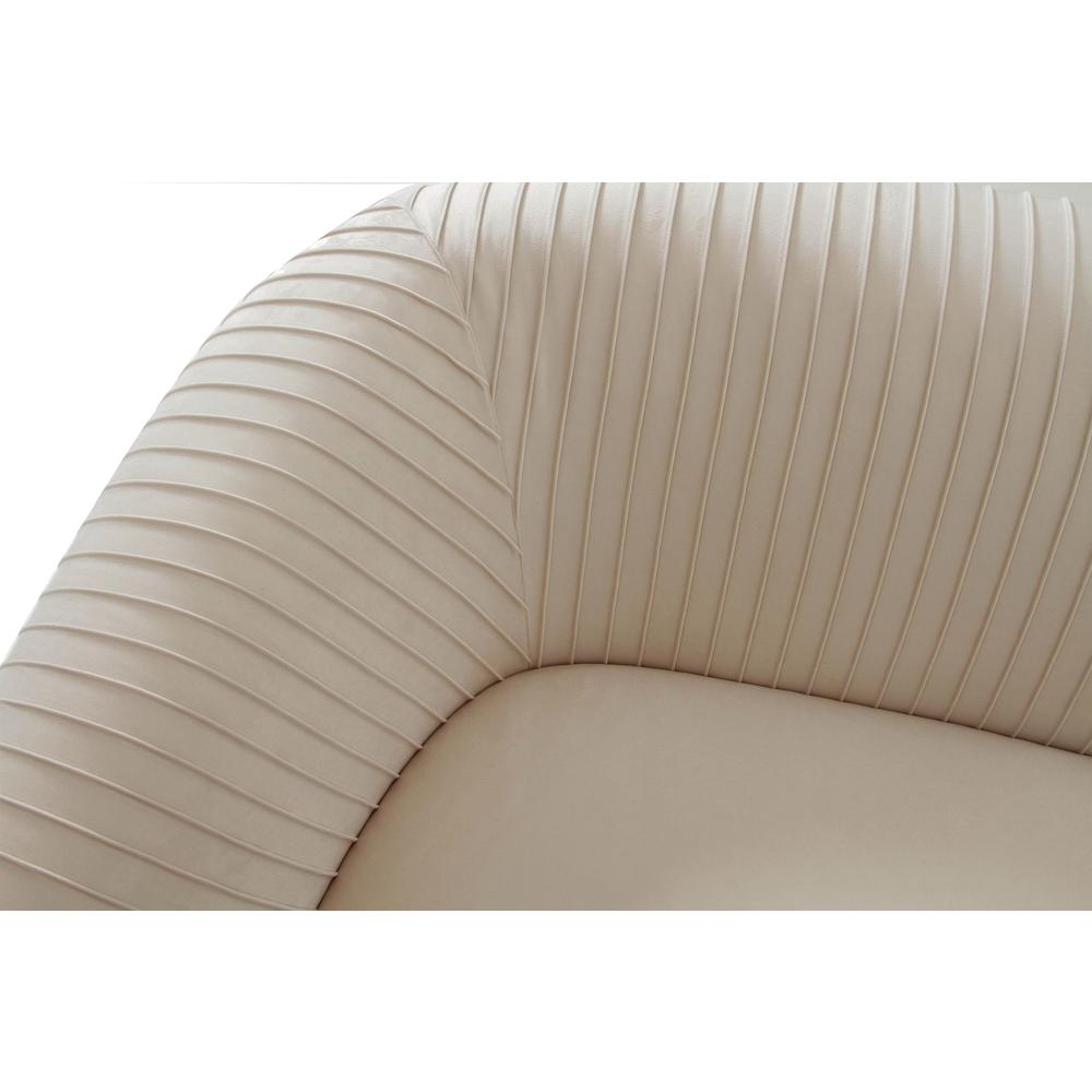 Yara Pleated Beige Velvet Loveseat. Picture 12