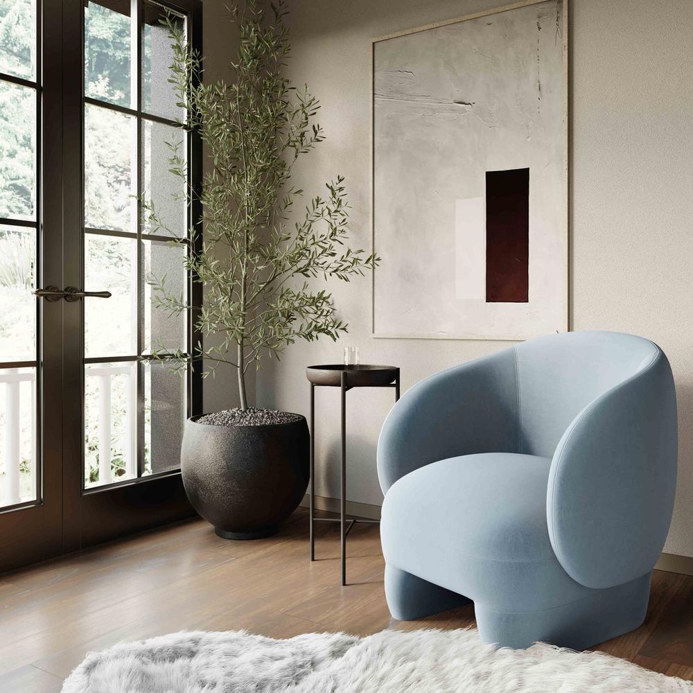 Kiki Blue Stone Velvet Accent Chair. Picture 8