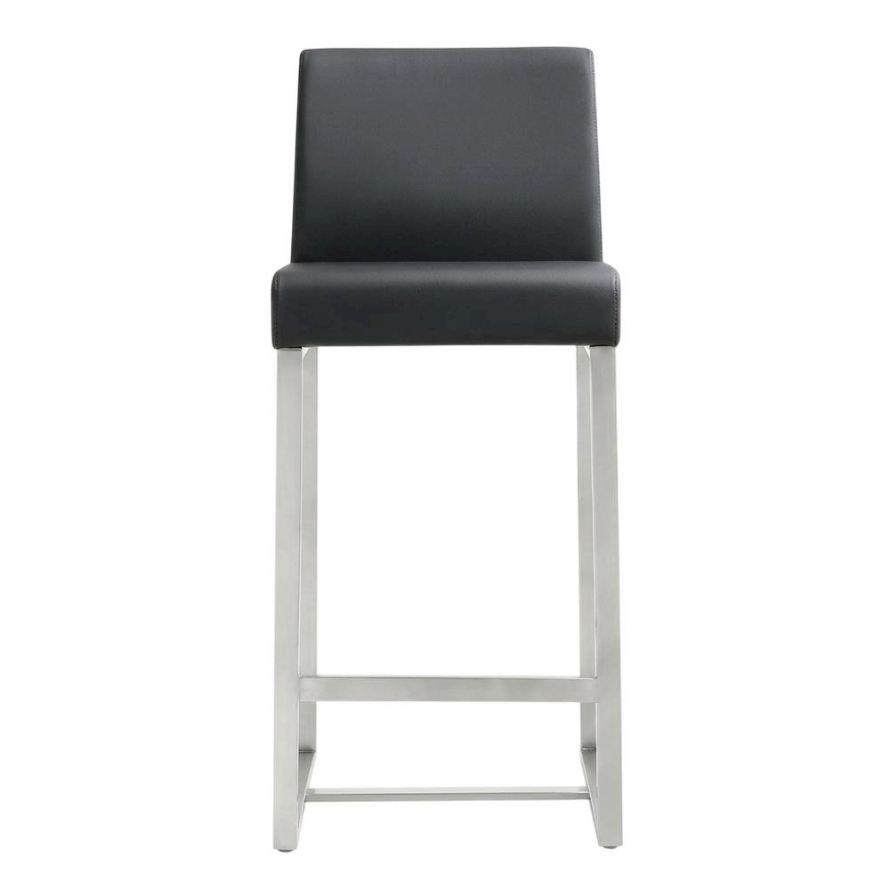 Stainless Steel Counter Stool Set, Adjustable Seat Height and Foam Cushions. Picture 5