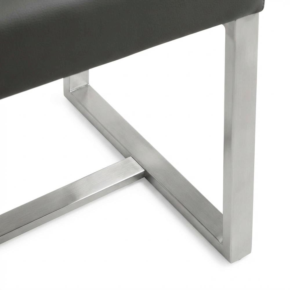 Grey Stainless Steel Counter Stool Set with Fiber-Wrapped Foam Seats. Picture 8