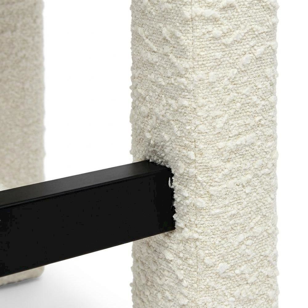Cream Boucle Counter Stool with Upholstered Seat and Modern Design. Picture 6