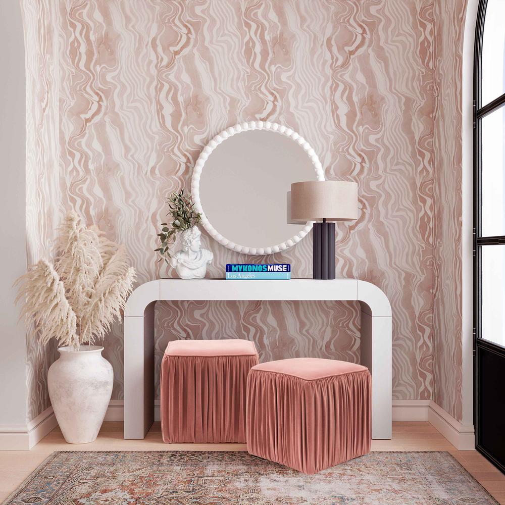 Baria White Wooden Mirror. Picture 4
