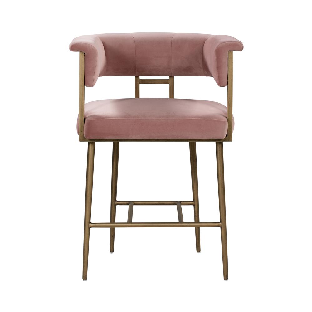 Astrid Blush Velvet Counter Stool. Picture 21