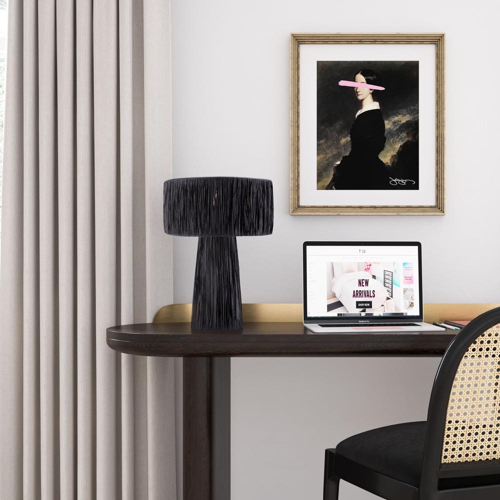 Shelby Raffia Black Table Lamp. Picture 12