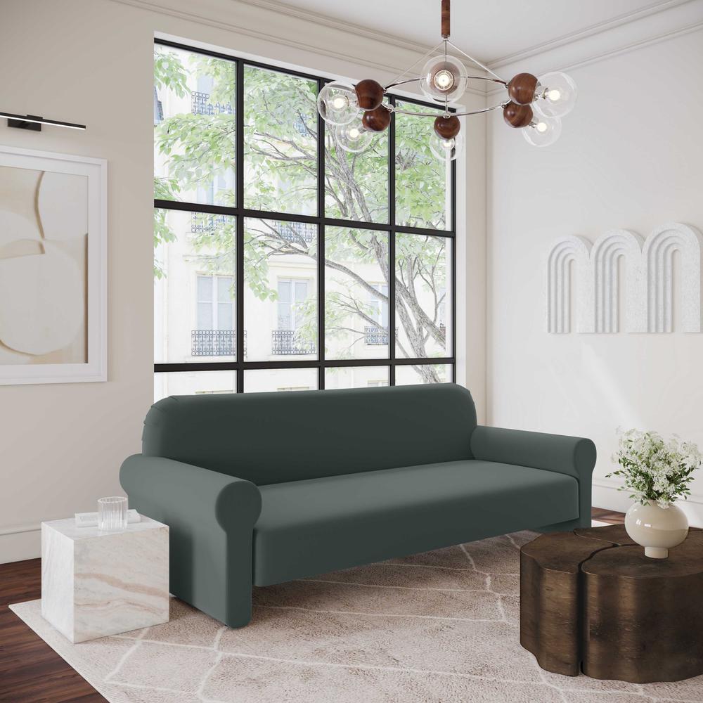 Keelee Grey 84" Velvet Sofa. Picture 9
